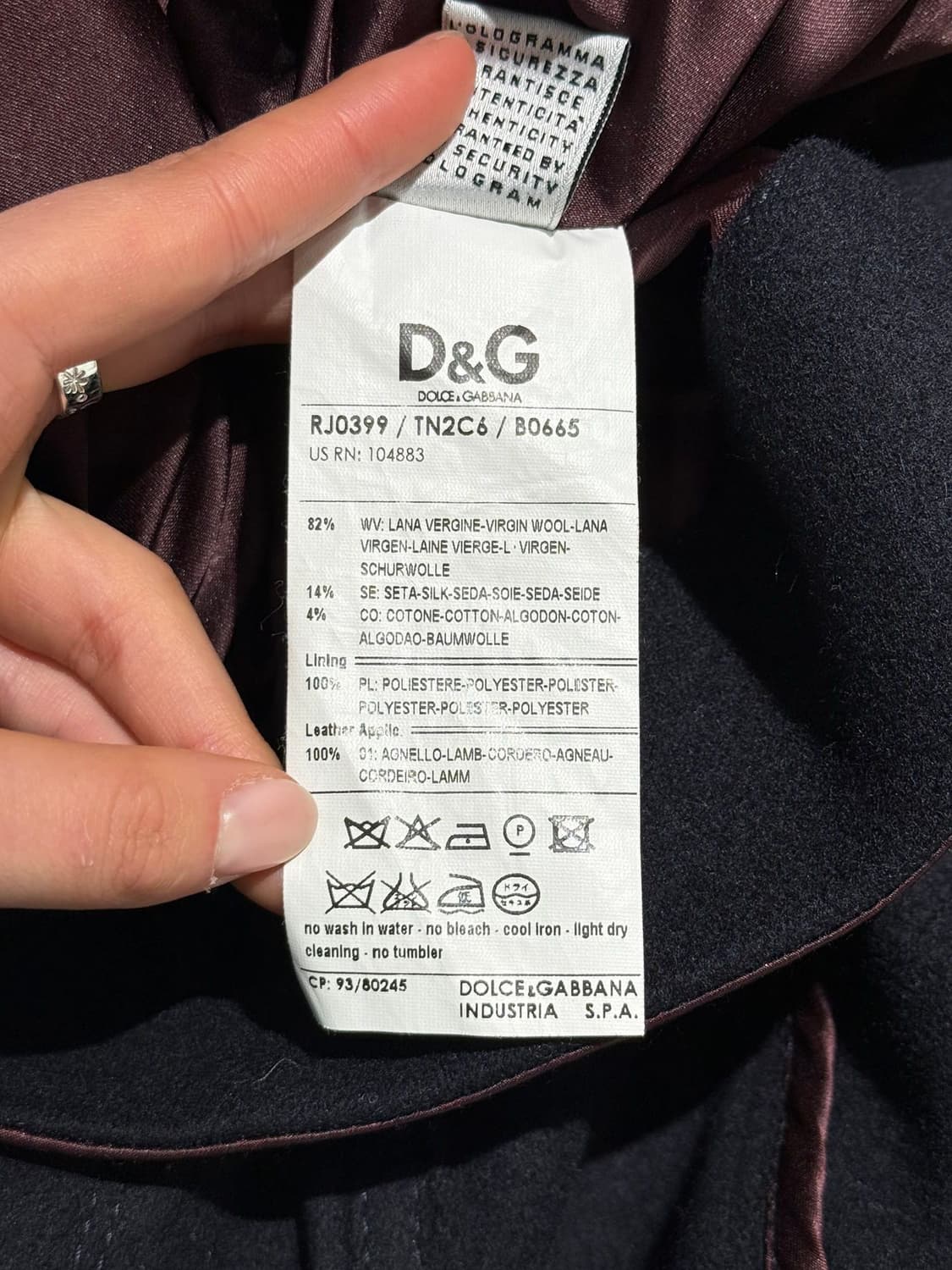 돌체앤가바나 네이비 나폴레옹 라나버진울 코트 상품이미지10