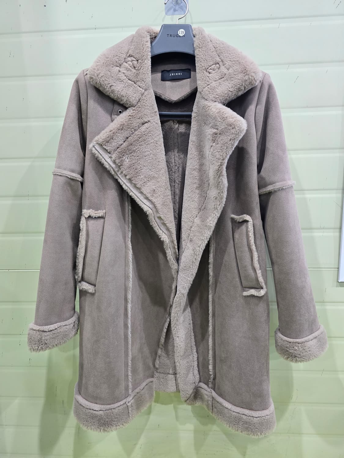 무스탕 코트 베이지 FREE 상품이미지9