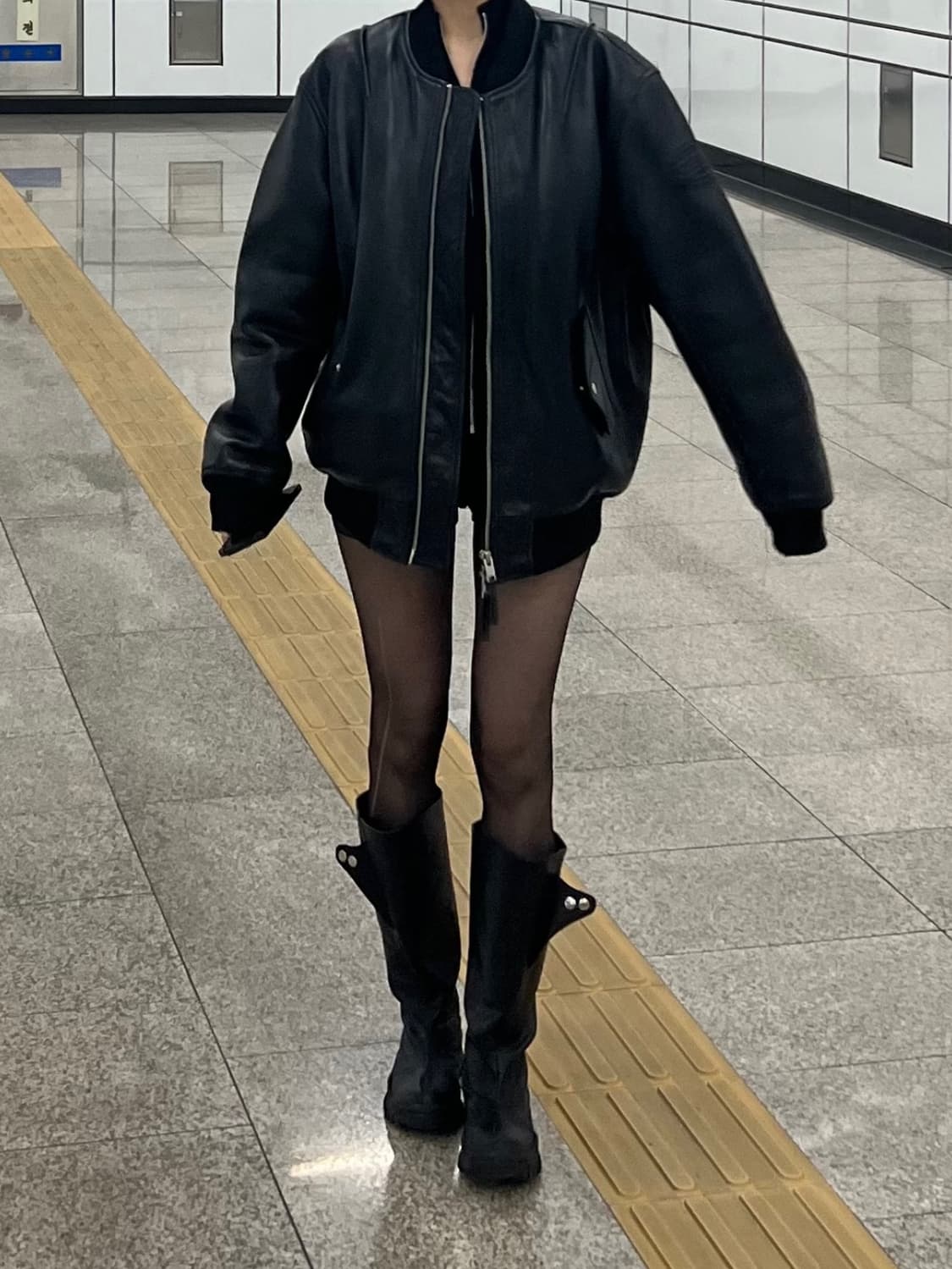 Negativethree Folded long boots black 상품이미지5