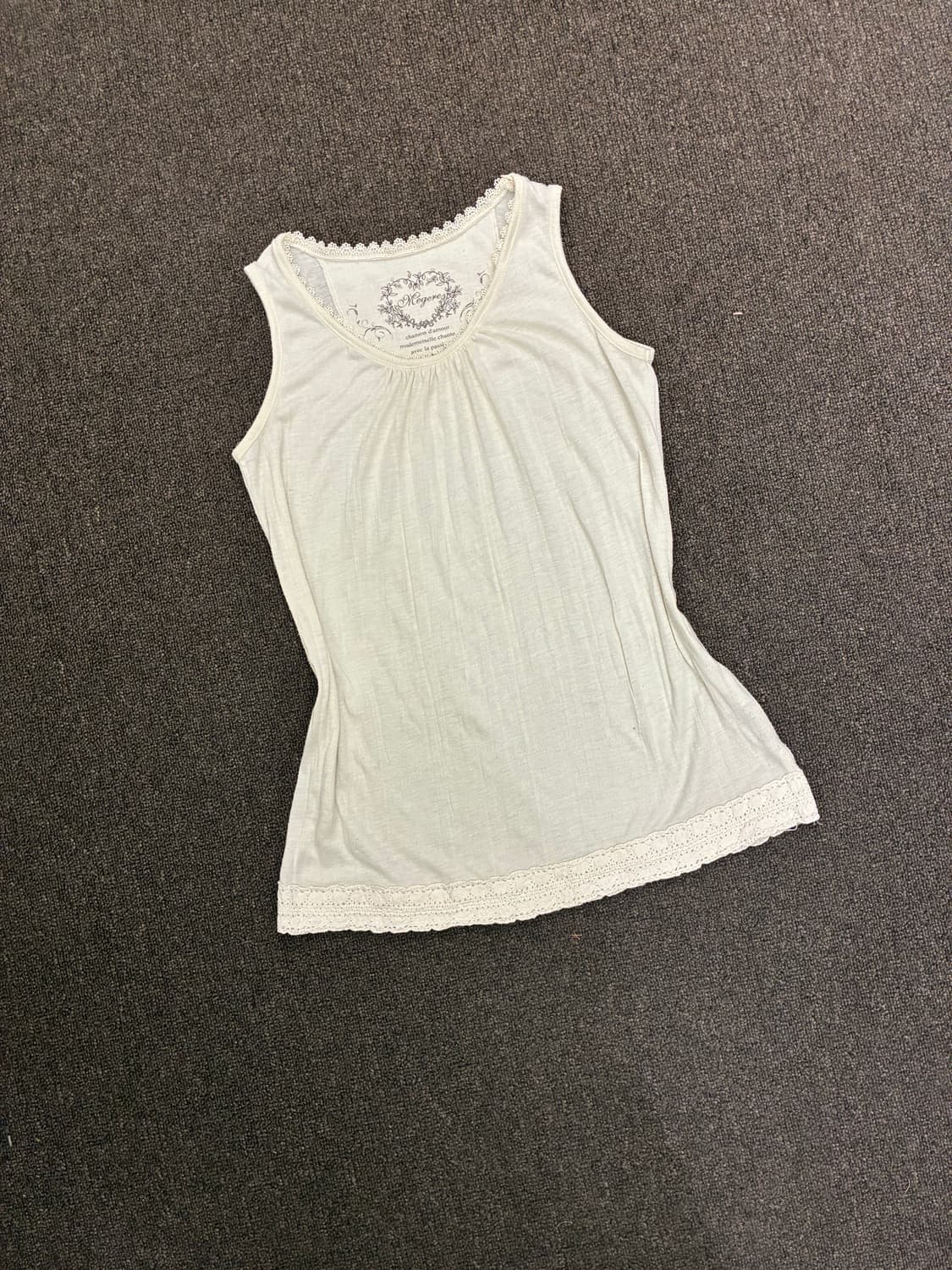 M)Japanese vintage 여성 레이스 디테일 슬리브리스 상품이미지1