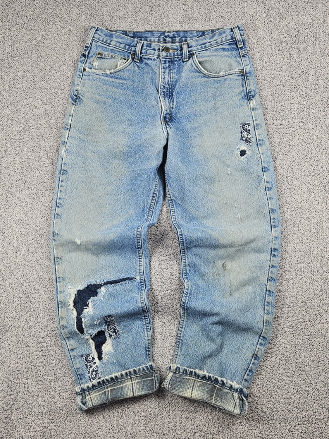 칼하트 헤비 플란넬 리페어 데님 워크 팬츠 ( 34X32 )/ 10121 상품이미지1