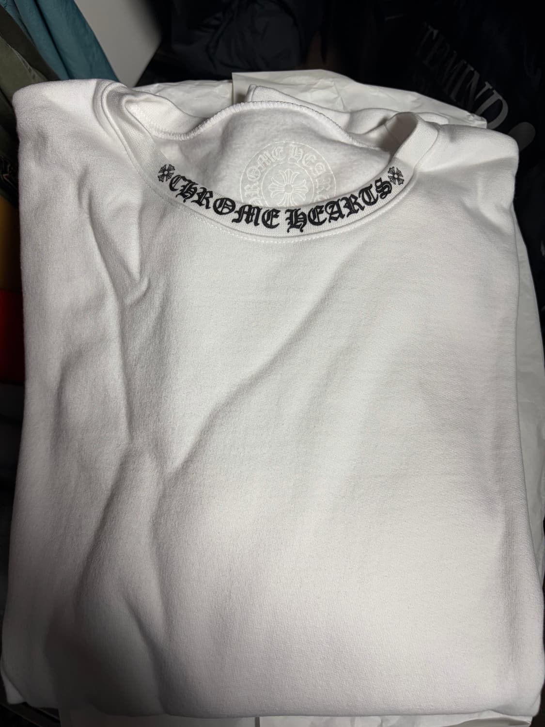 크롬하츠 넥 로고 크루넥 스웨트셔츠 화이트 상품이미지6