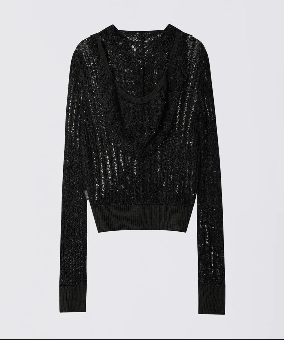 Hooded Zip-Up Knit Charcoal 상품이미지2