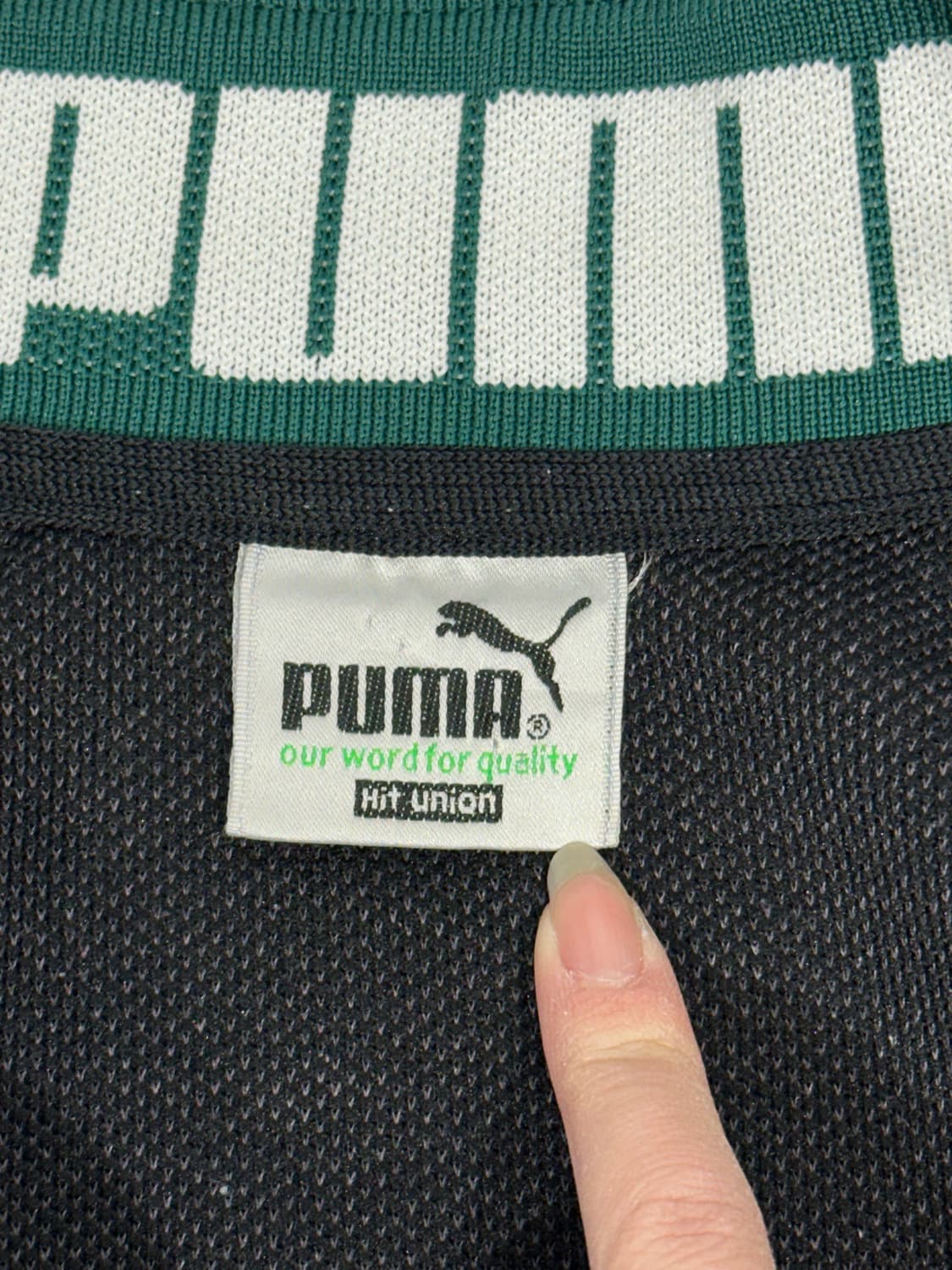 푸마 블랙 그린 로고 트랙탑 져지 상품이미지7