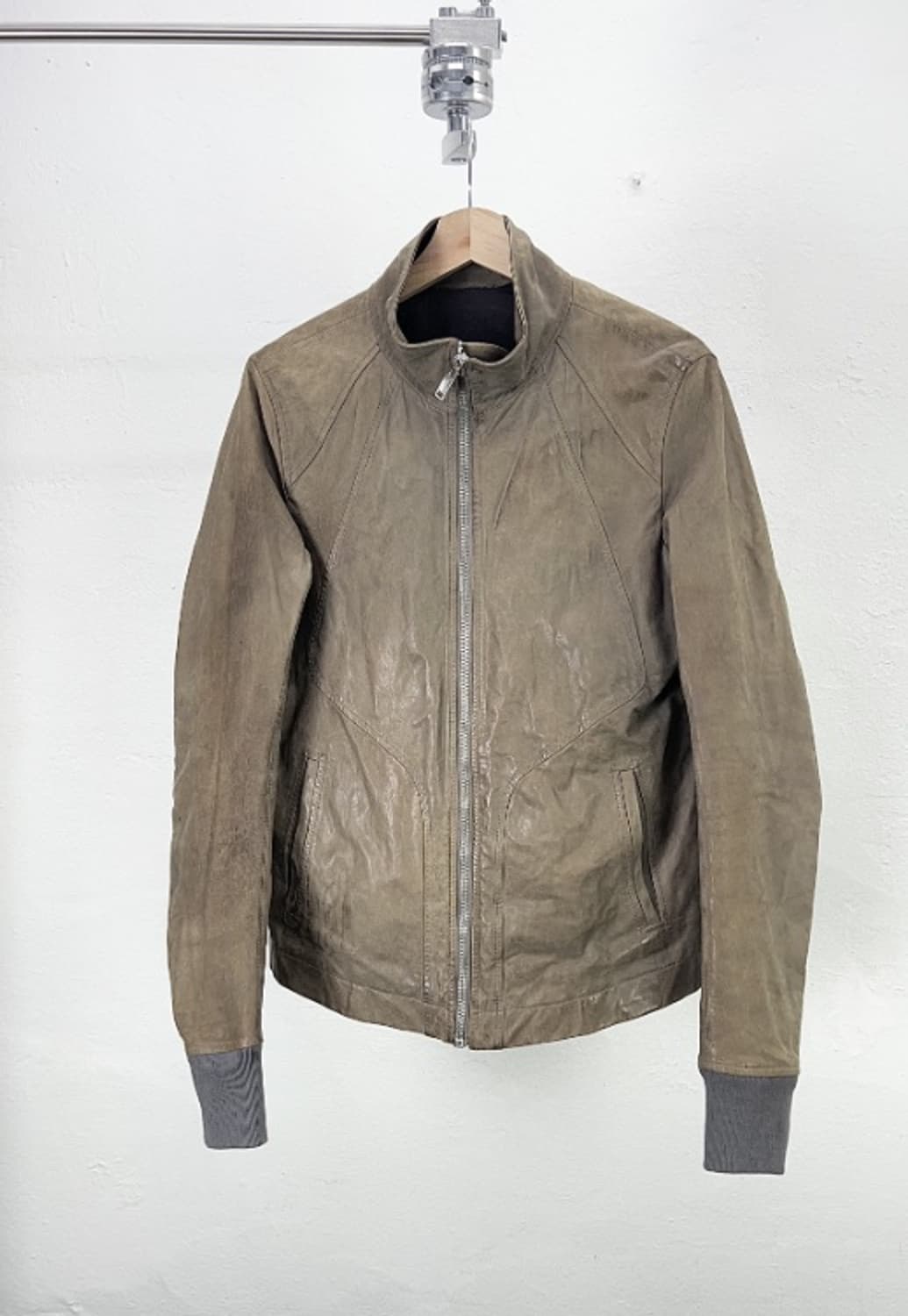 릭 오웬스 브라운 카우 스킨 레더 자켓 상품이미지1