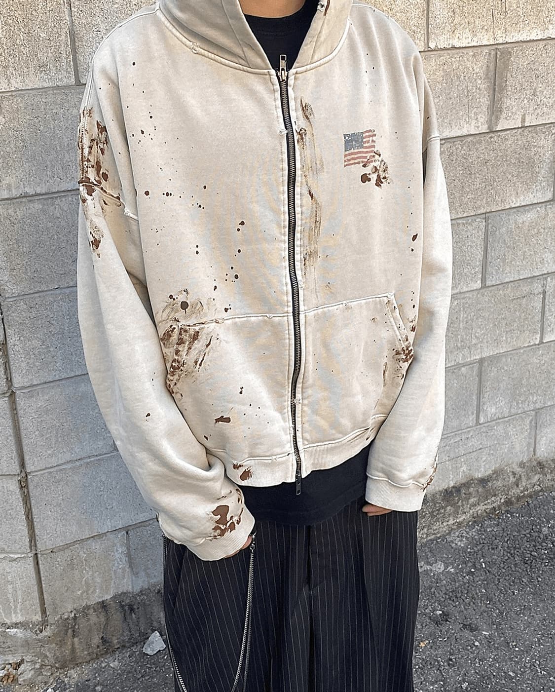 언더마이카 주트 수트 더블체인 슬랙스 브라운 스트라이프 0사이즈 상품이미지3