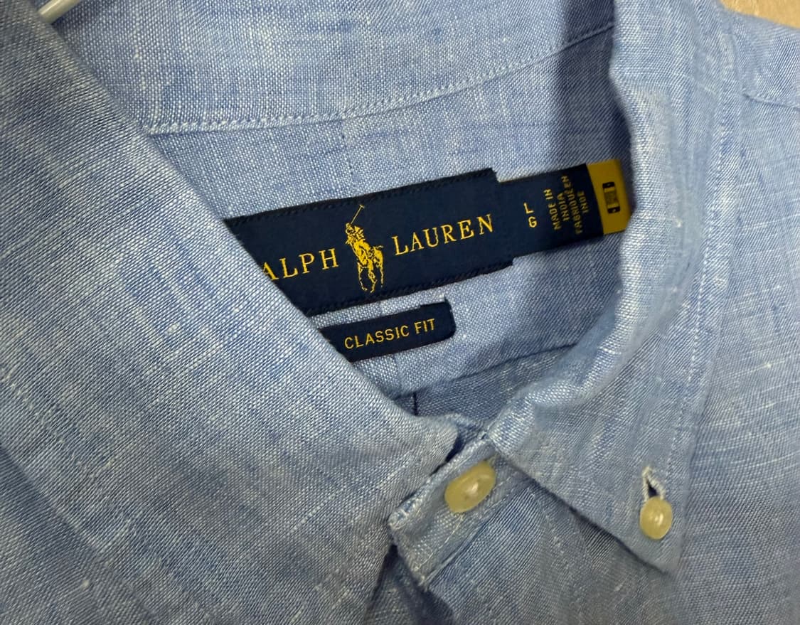 [상태 좋음] 폴로 린넨 셔츠 스카이블루 L 사이즈 상품이미지2