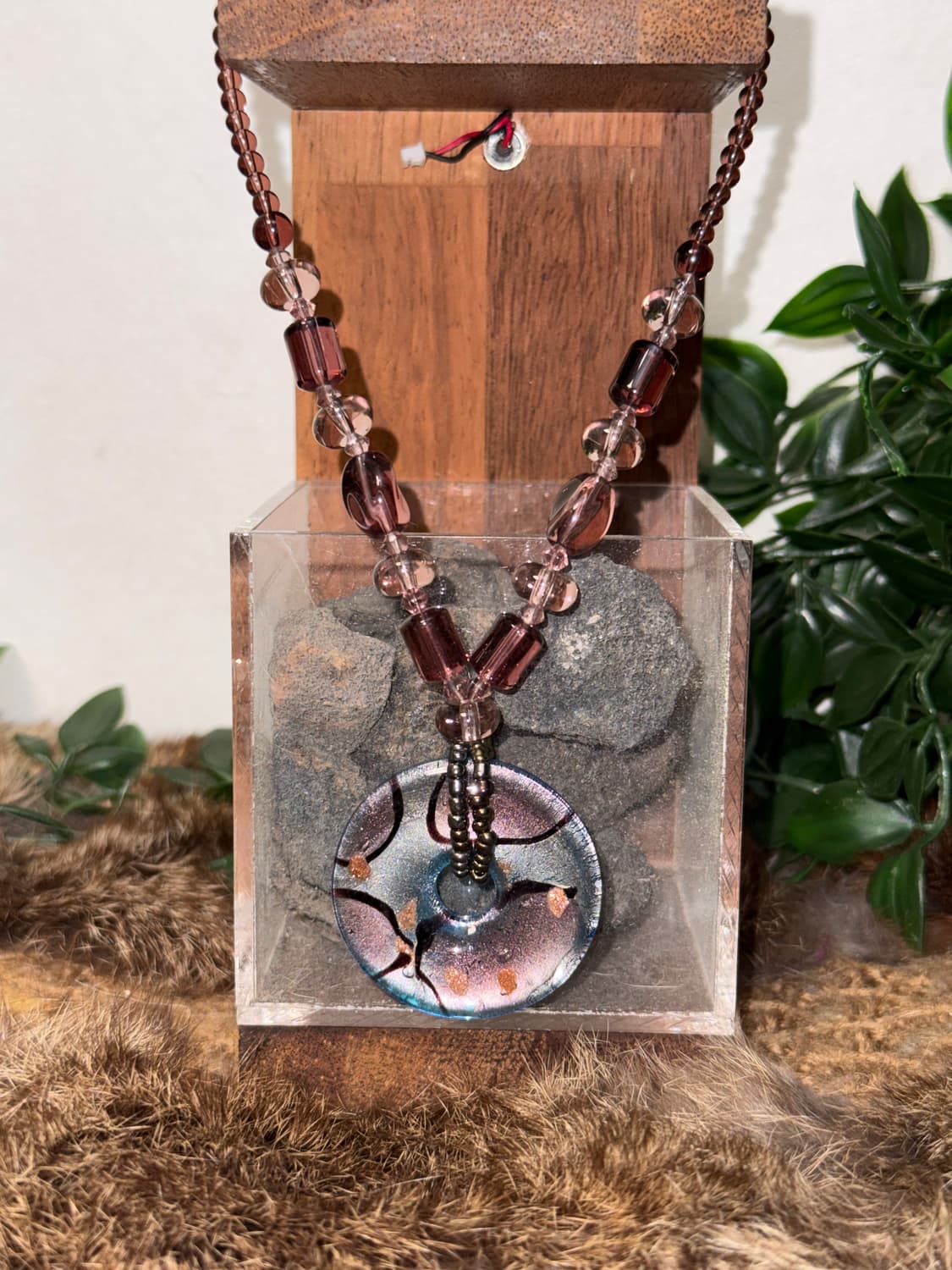 Purple blue marble beads necklace  상품이미지2