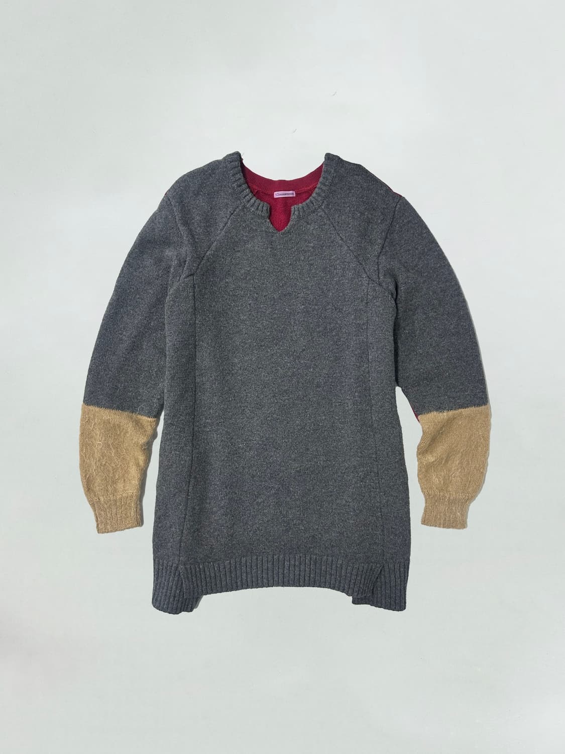 언더커버 울 모헤어 배색 디자인 니트 원피스 상품이미지1