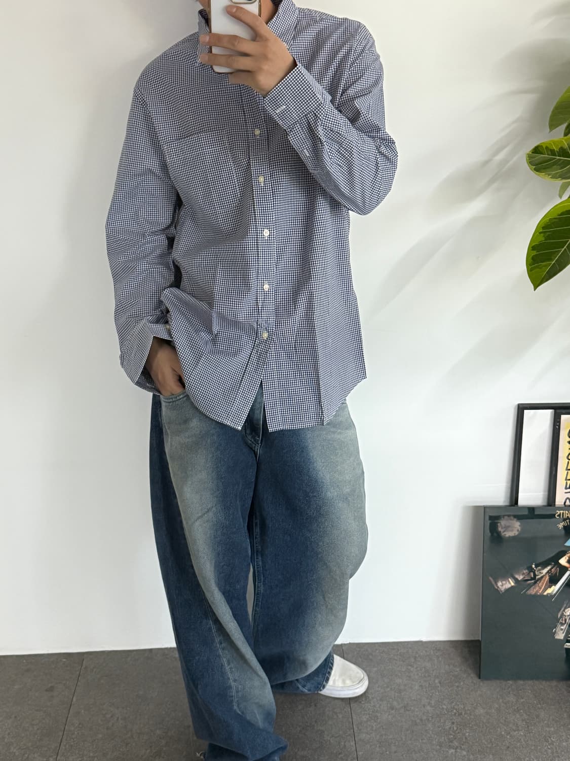 새상품급 유니클로 블루셔츠 상품이미지1