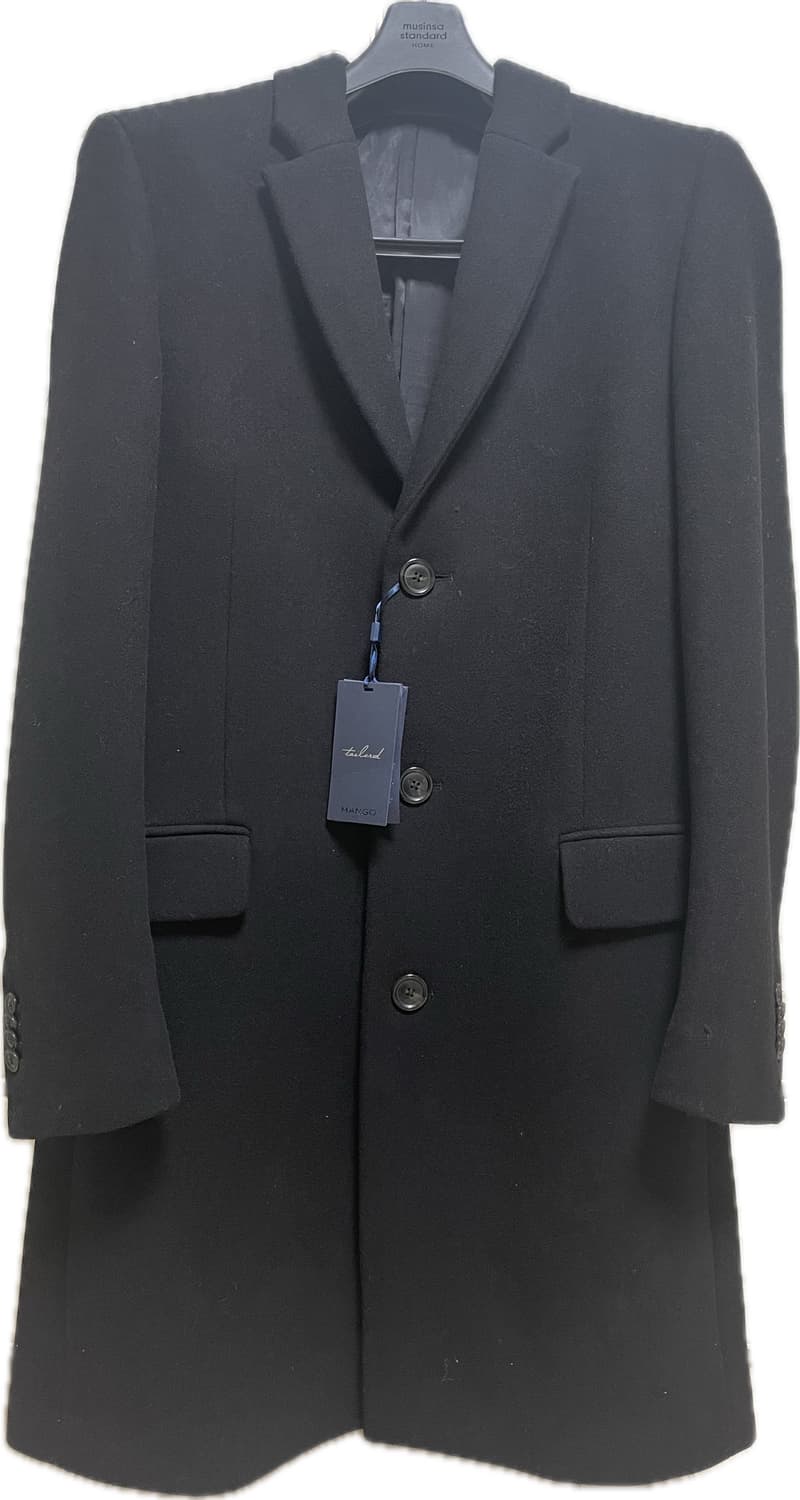 망고 맨 울 블렌드 코트 블랙 M 새상품 상품이미지1