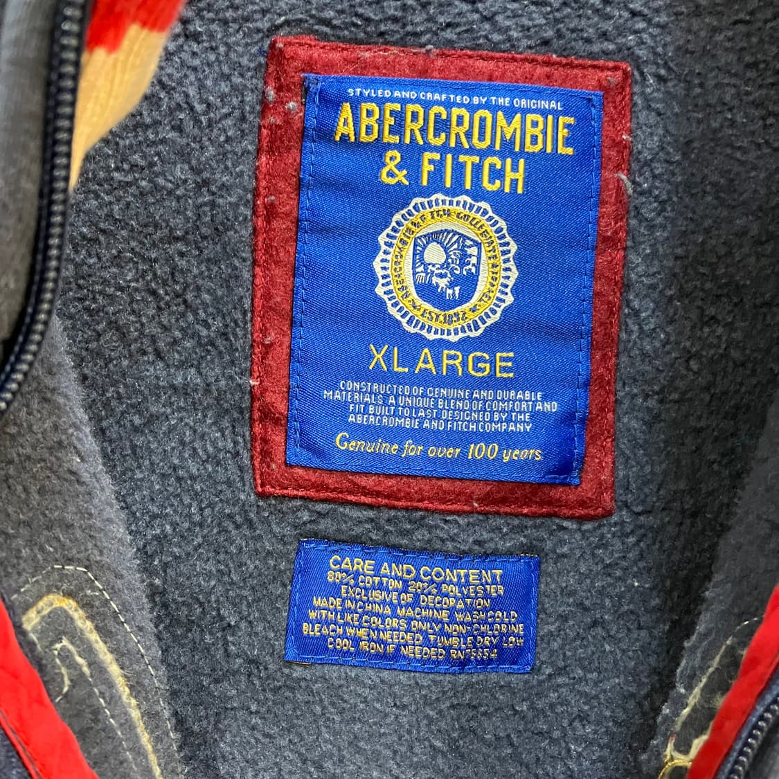 아베크롬비 스웻 트랙탑 져지 자켓 XL 상품이미지2