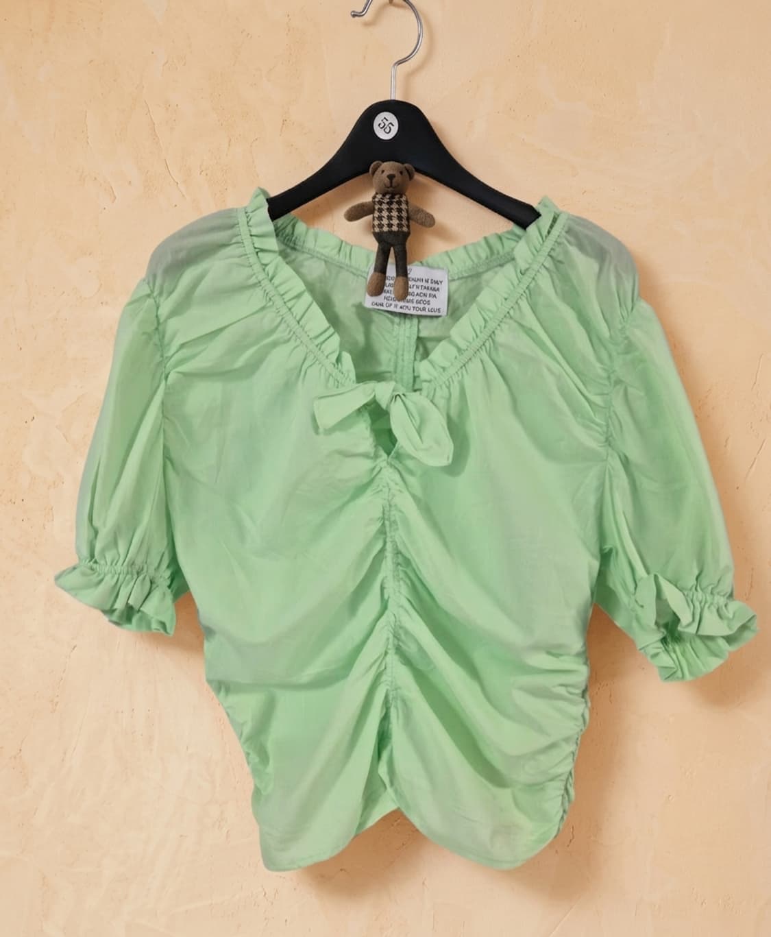 STYLENANDA]  연카키 셔링 크롭 블라우스 (M) 상품이미지1