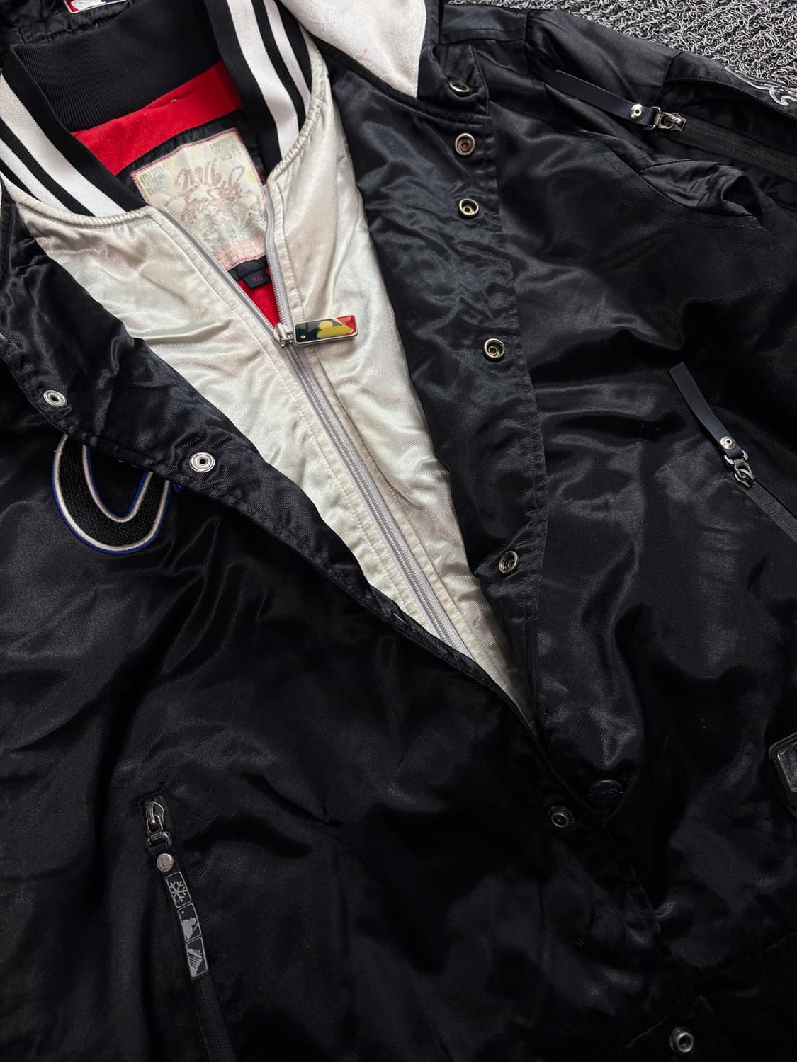 00s MLB 시카고 화이트 삭스 사틴 바시티 자켓 1767 상품이미지4