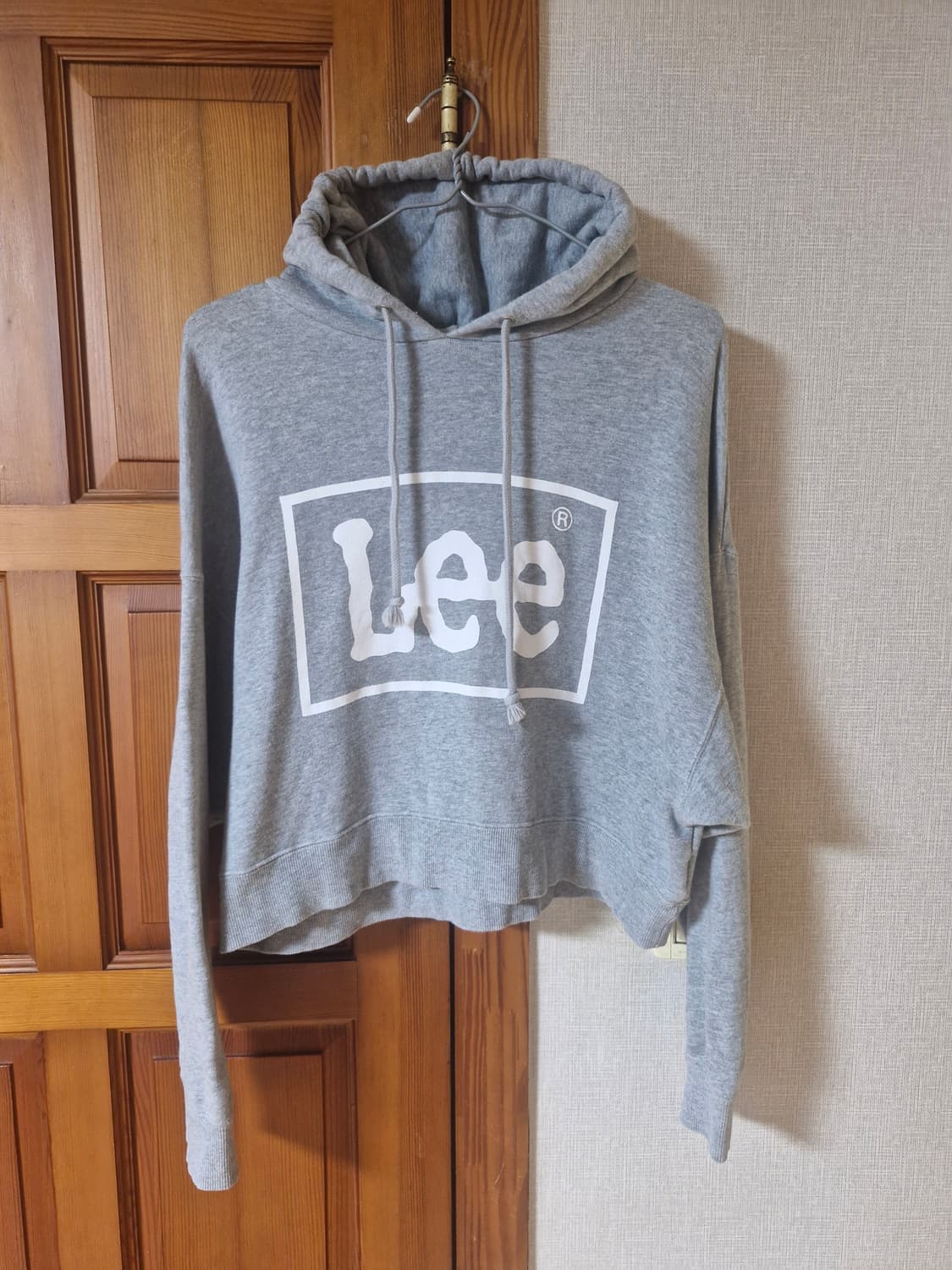 Lee 리 재팬 회색 크롭 후드티 Free 상품이미지1