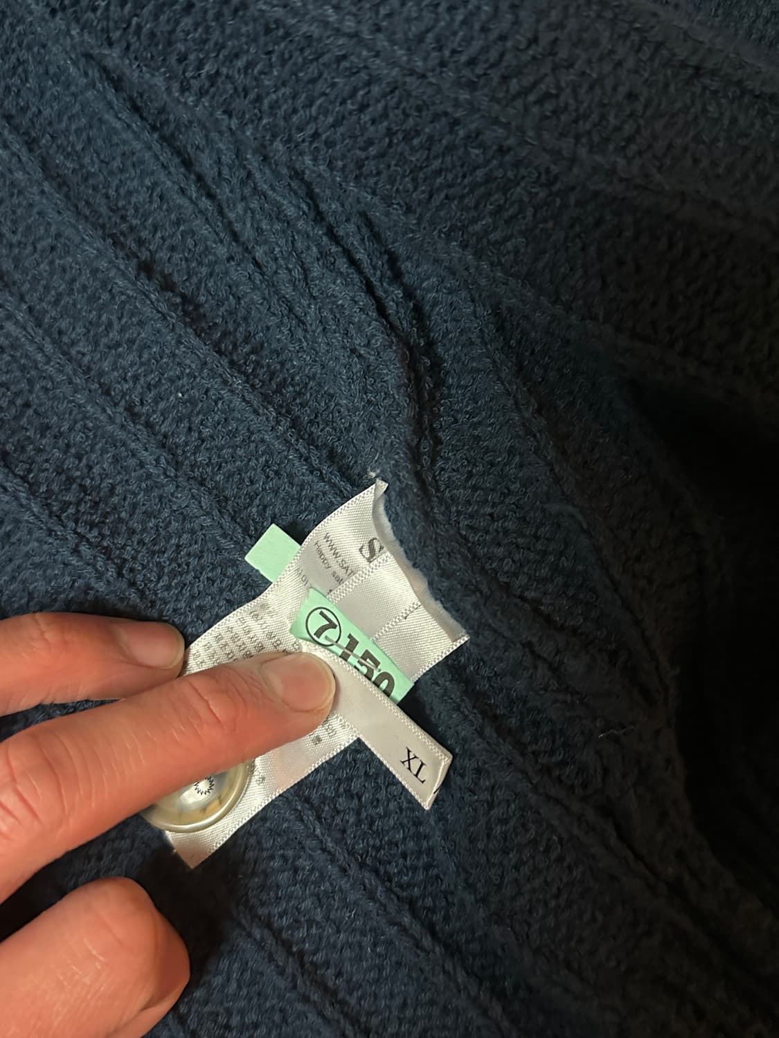 파로 오버 사이즈 부클 가디건 네이비 피오니 상품이미지5