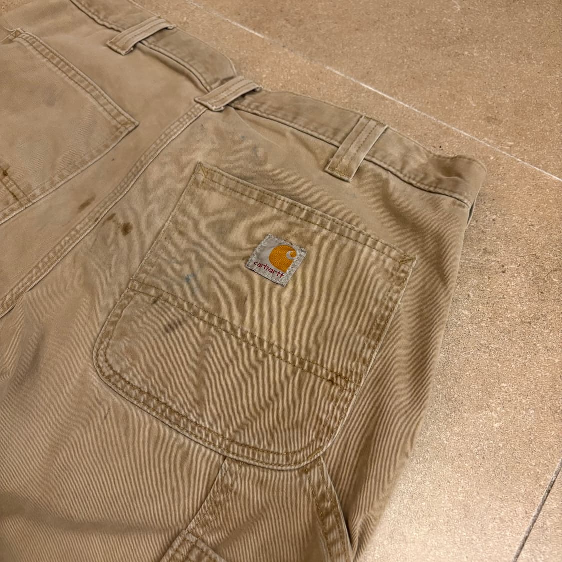 빈티지 칼하트 싱글니 베이지 코튼팬츠 상품이미지3