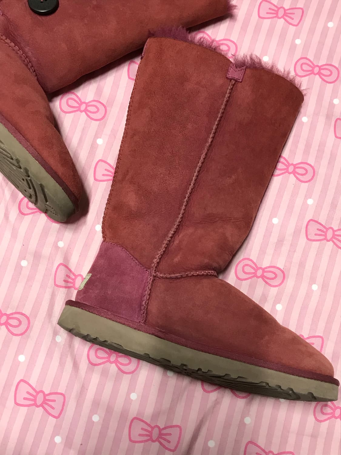 어그 베일리 쓰리버튼 핑크 롱부츠 상품이미지4