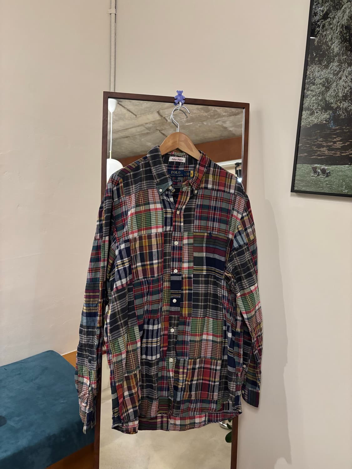 폴로 랄프로렌 패치워크 체크 셔츠 상품이미지1