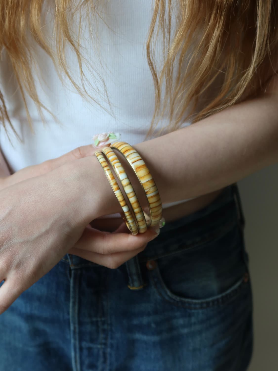 light brown line bangle set 상품이미지1