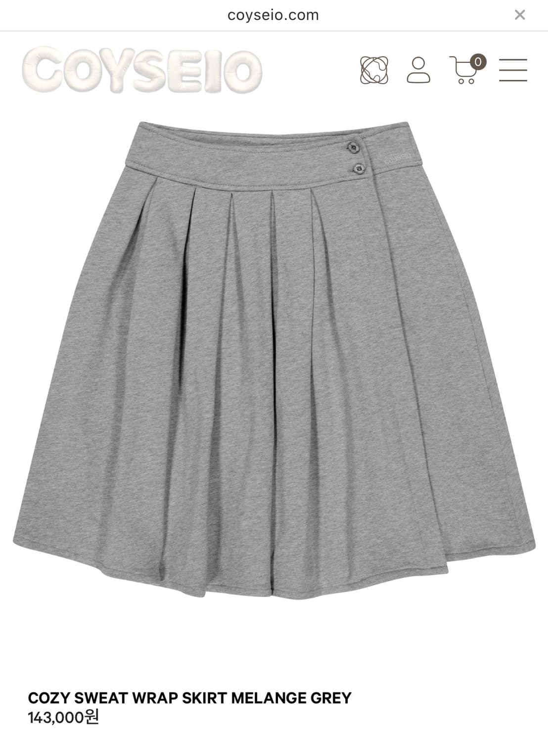 코이세이오 COZY SWEAT WRAP SKIRT MELANGE GREY 상품이미지1