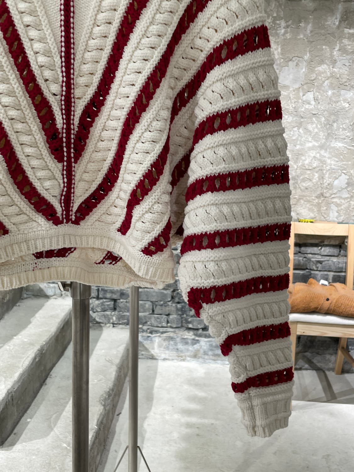 바쉬 아이보리 가디 오픈워크 크롭 풀오버 니트 상품이미지5