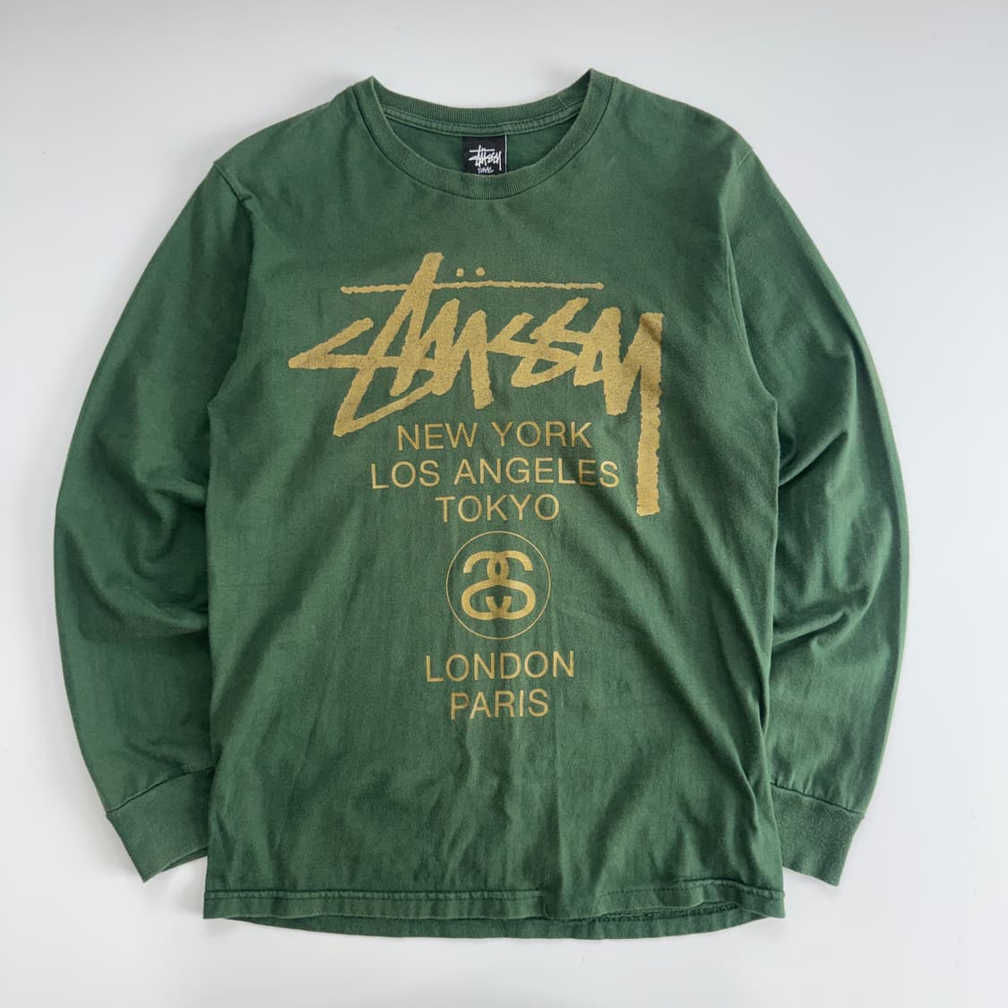 Stussy 스투시 골드 로고 그린 롱슬리브 상품이미지3