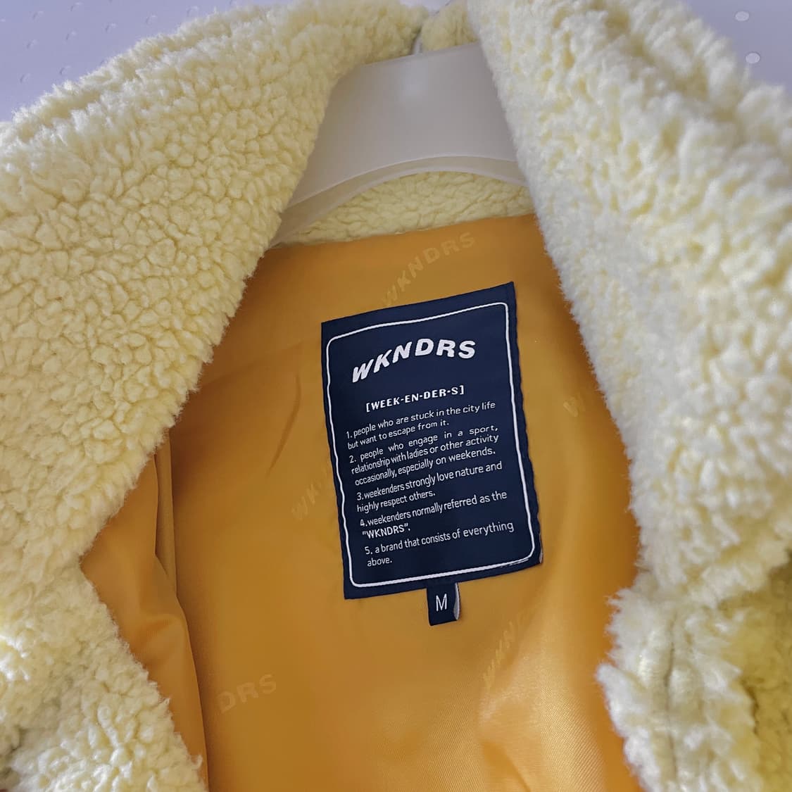 [m] 위캔더스 레몬크림 퍼 코치 자켓 뽀글이 코트 옐로우 후리스 상품이미지9