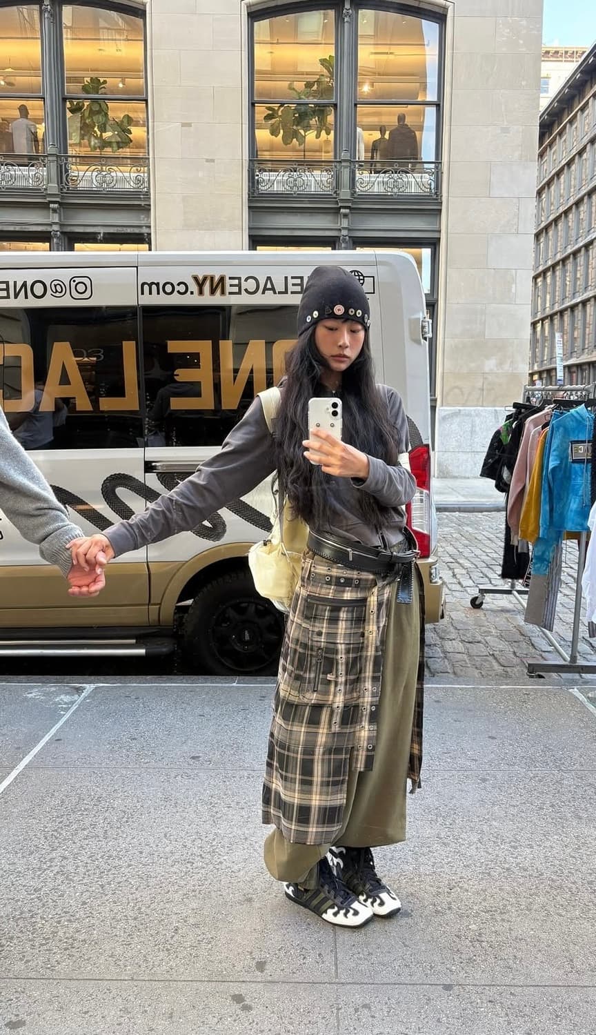 [vacant archive] 아제스 레이어드 롱 스커트 그레이 상품이미지2