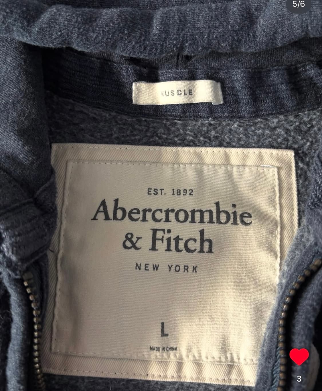 아베크롬비 후드집업 네이비색상 상품이미지4