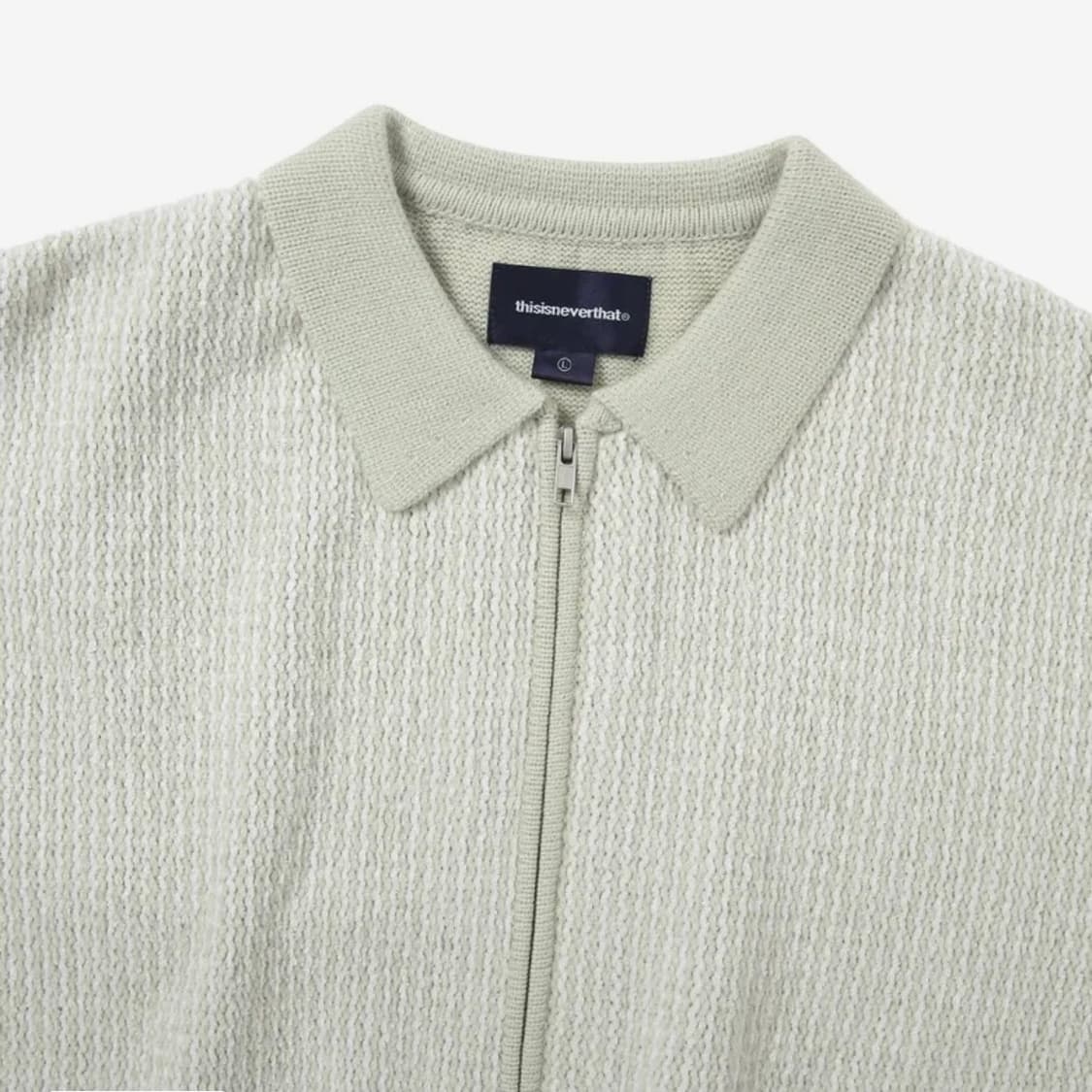 디스이즈네버댓 Velvet Knit Zip Polo Ivory 상품이미지3