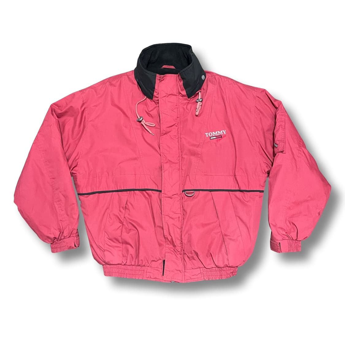[L] 타미힐피거 빈티지 올드스쿨 다홍 봄버 자켓 상품이미지1