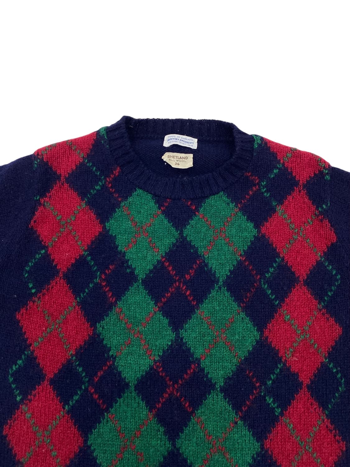 80‘s 브룩스 브라더스 셔틀랜드 울 아가일 스웨터 상품이미지3