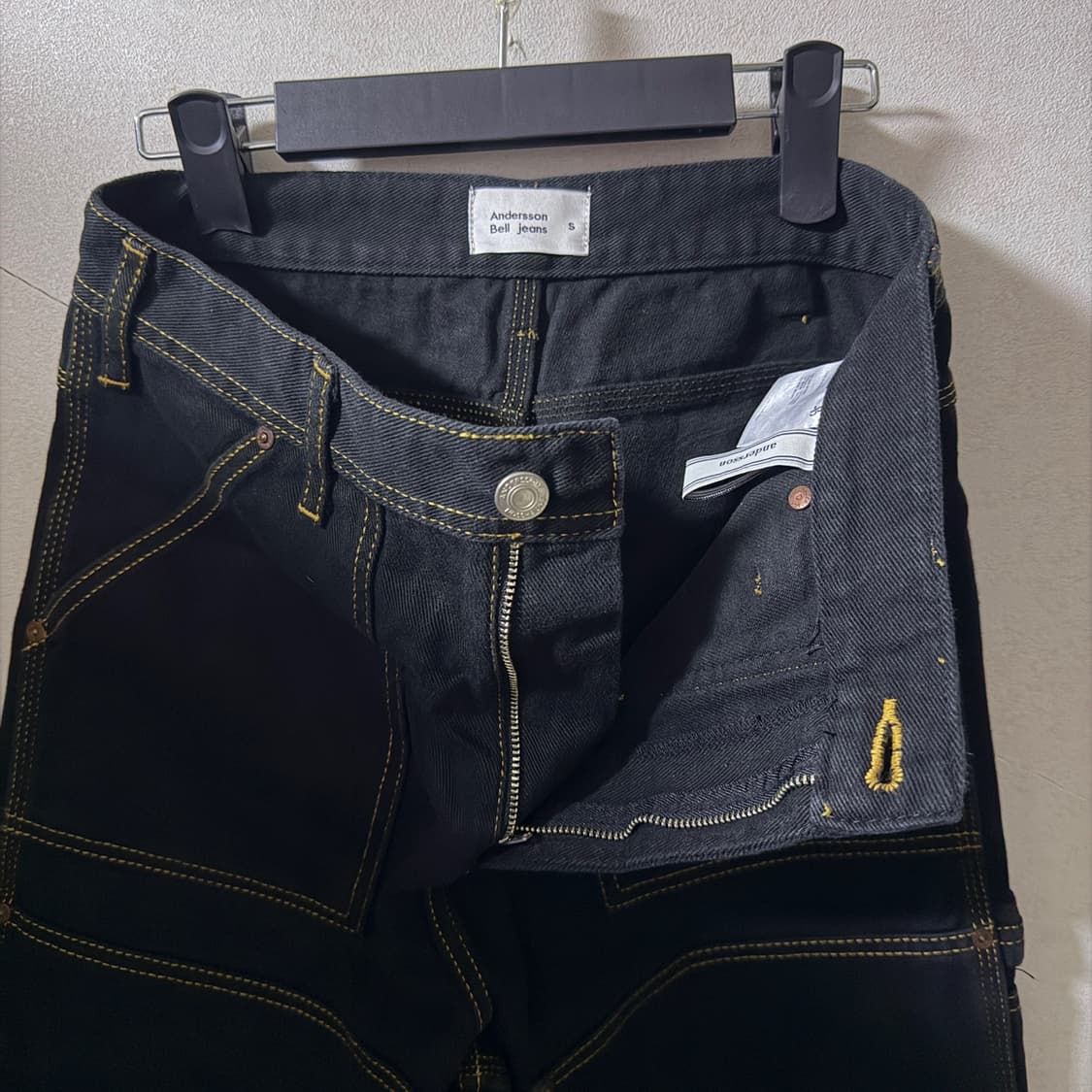 앤더슨벨 디테일 스티치 블랙 데님팬츠 S (여성 66정도) 상품이미지6