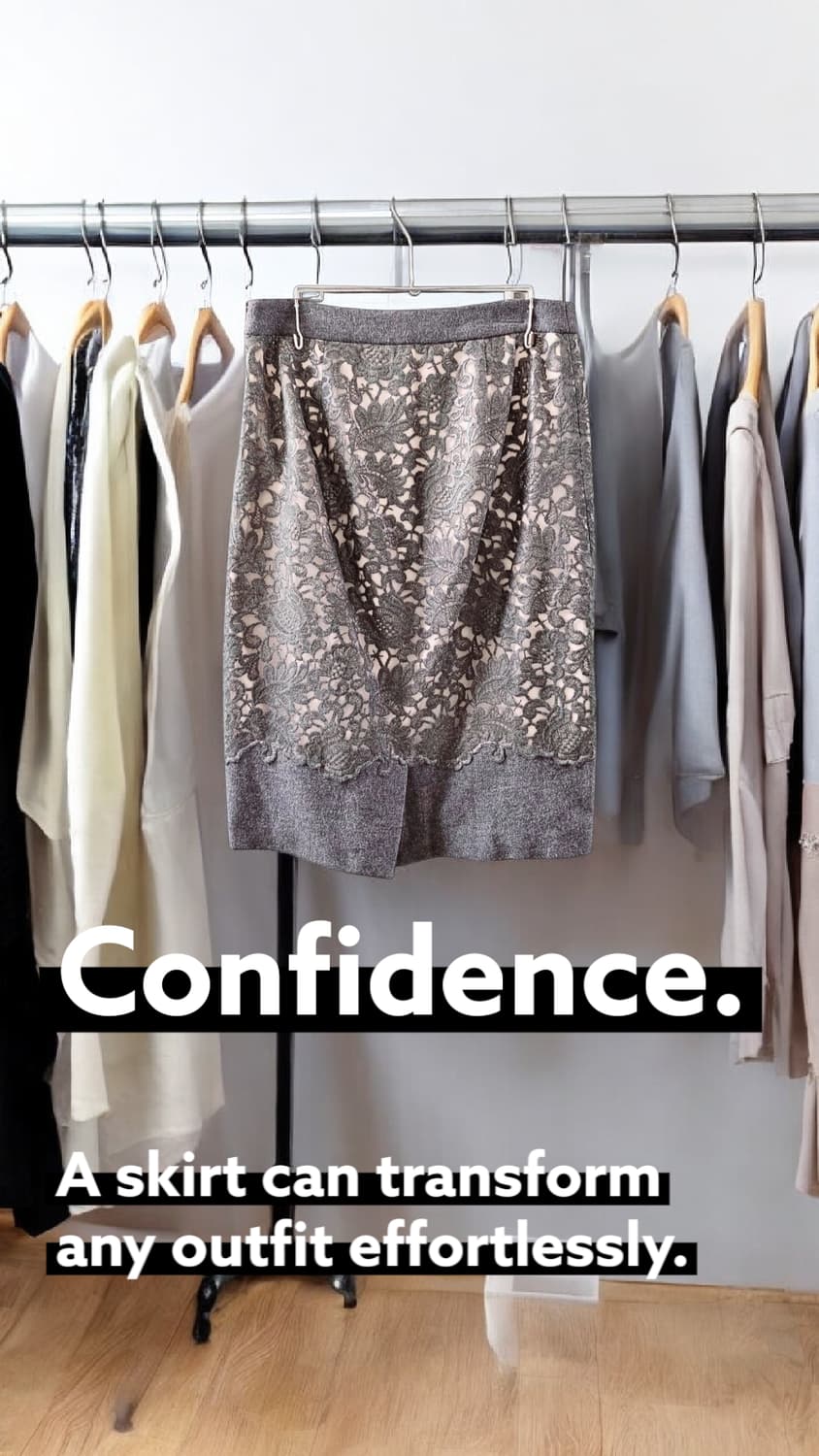 질 스튜어트 플라워 레이스 그레이 H라인 미디 스커트 55 상품이미지8