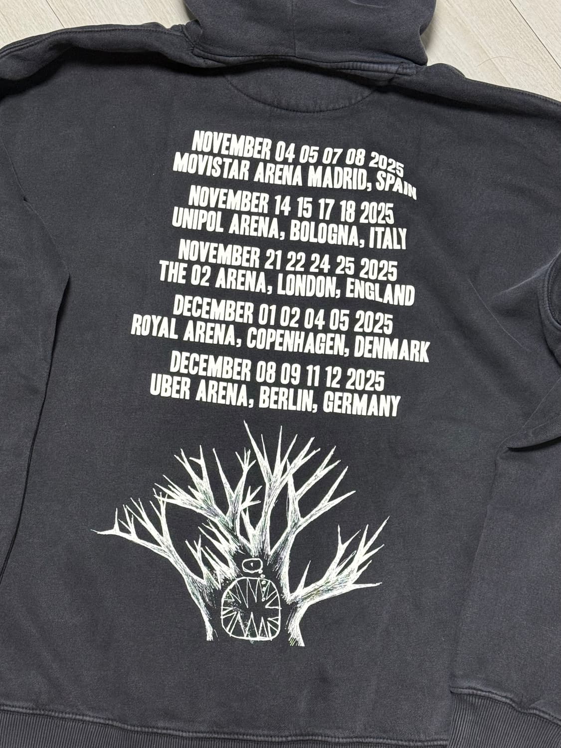 라디오헤드 후드티 2025 투어 공식 머천다이즈 L 상품이미지2