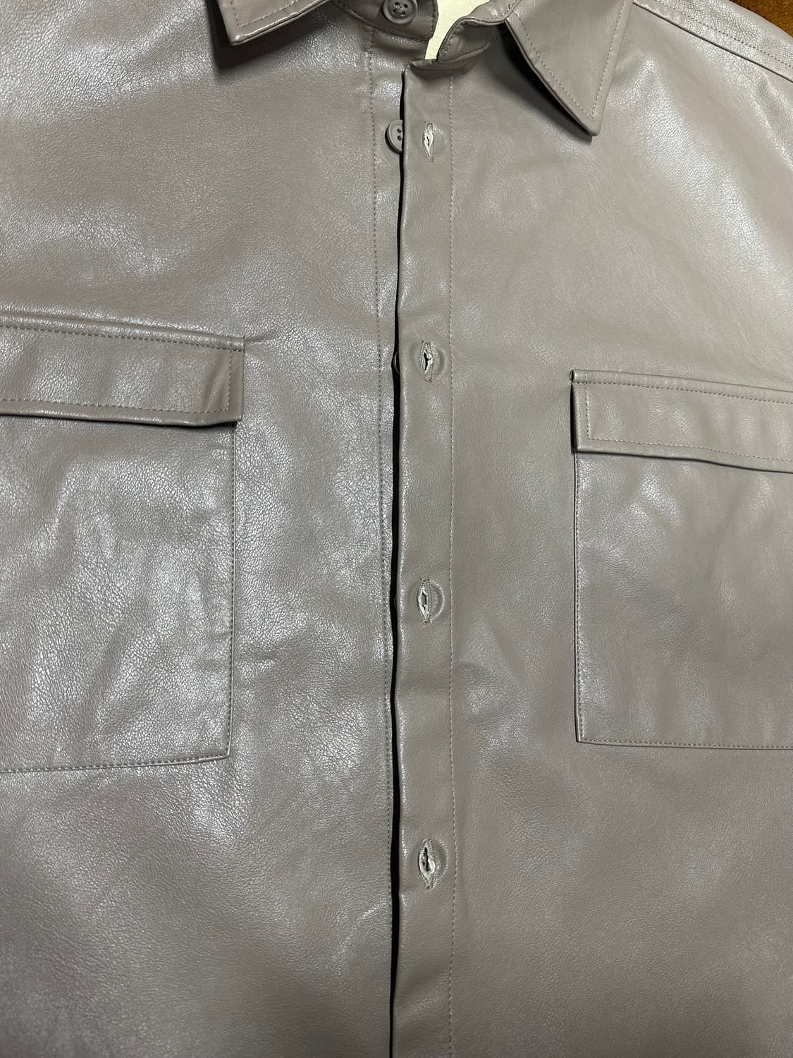 NOBLE PRODUCT 포켓 레더 셔츠 자켓 일본빈티지 상품이미지4