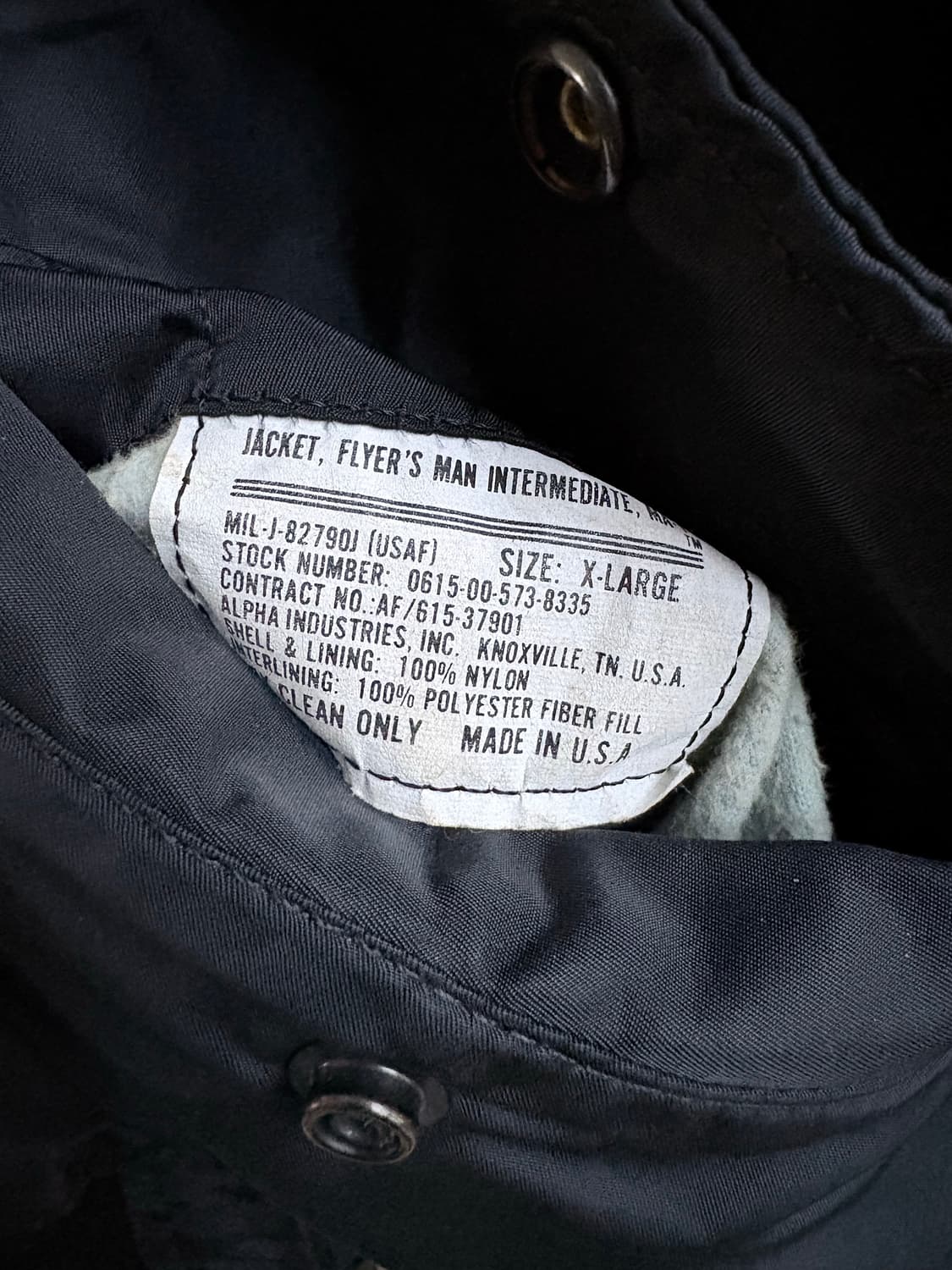(XL) 알파 인더스트리 USA 빈티지 MA-1 블랙 상품이미지4