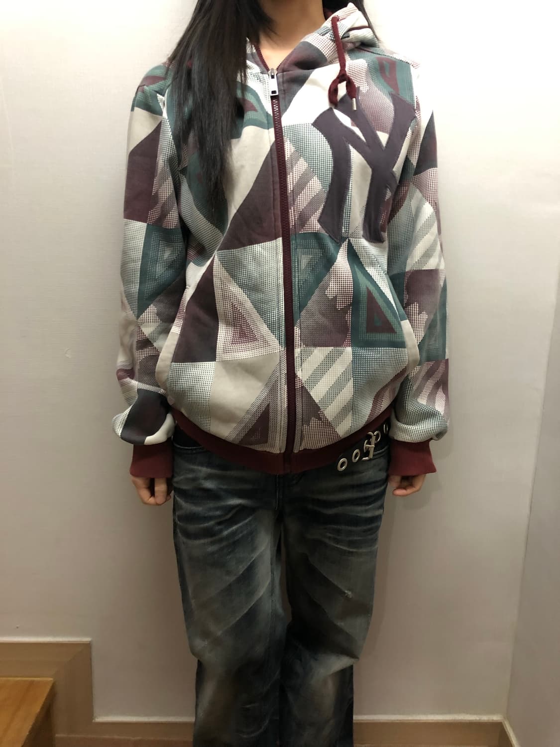 빈티지 mlb 화이트 후드집업 상품이미지3