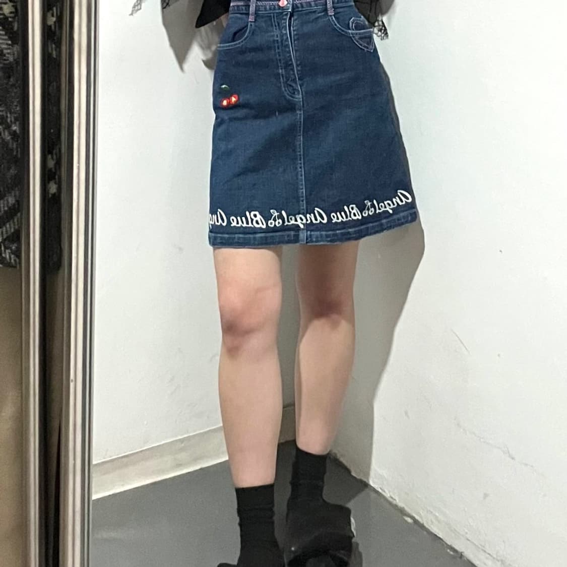 엔젤블루 키치 데님 스커트 상품이미지1