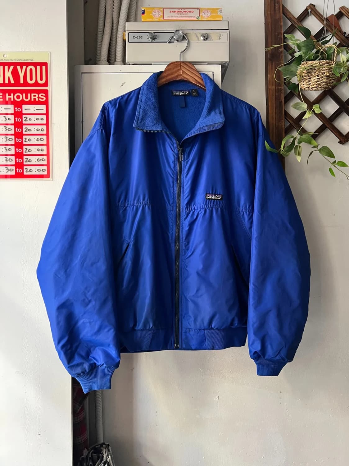 [L]파타고니아 Made in USA 플리스 라이닝 블루 웜업 자켓 상품이미지1