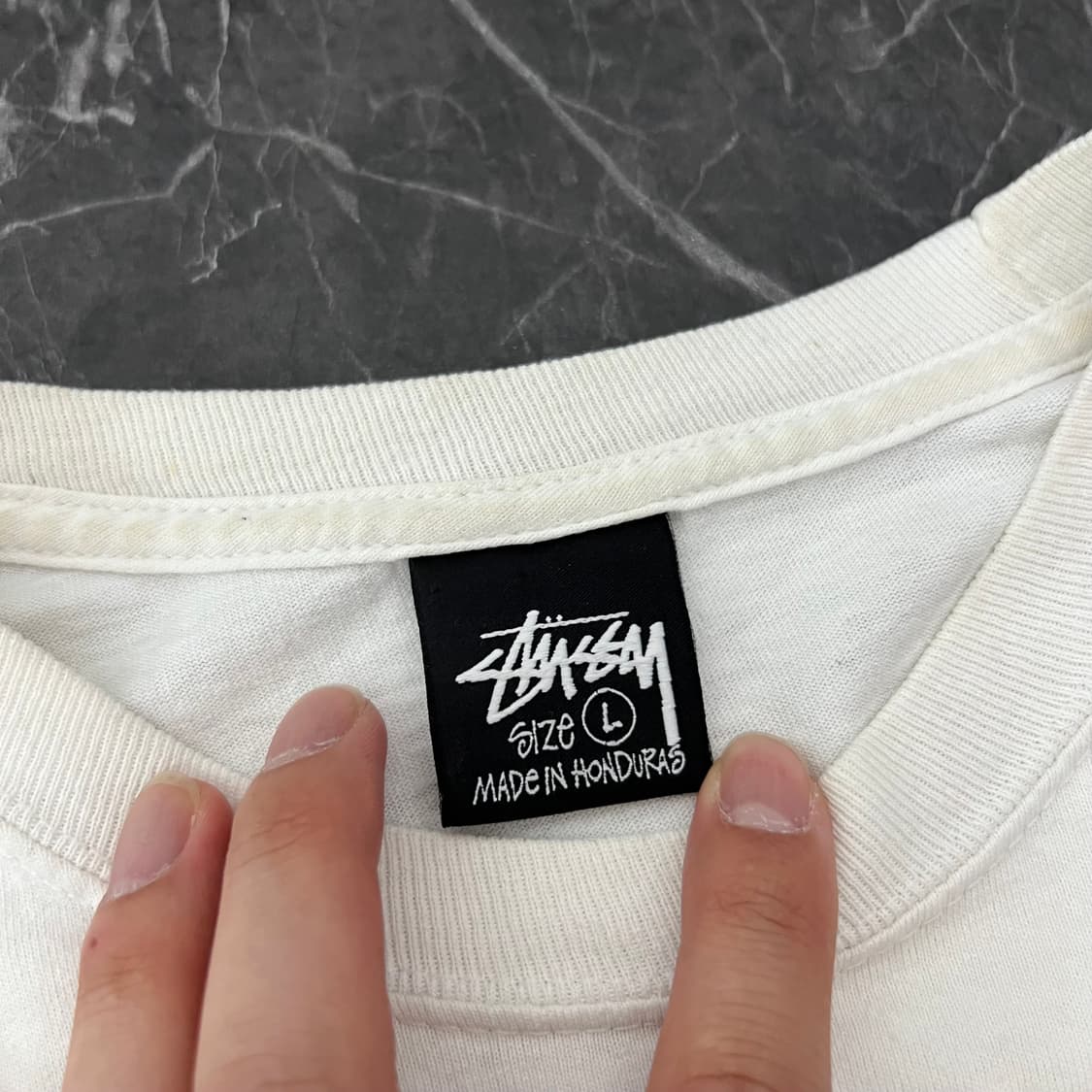 스투시 베이직 로고 화이트 롱 슬리브 상품이미지6