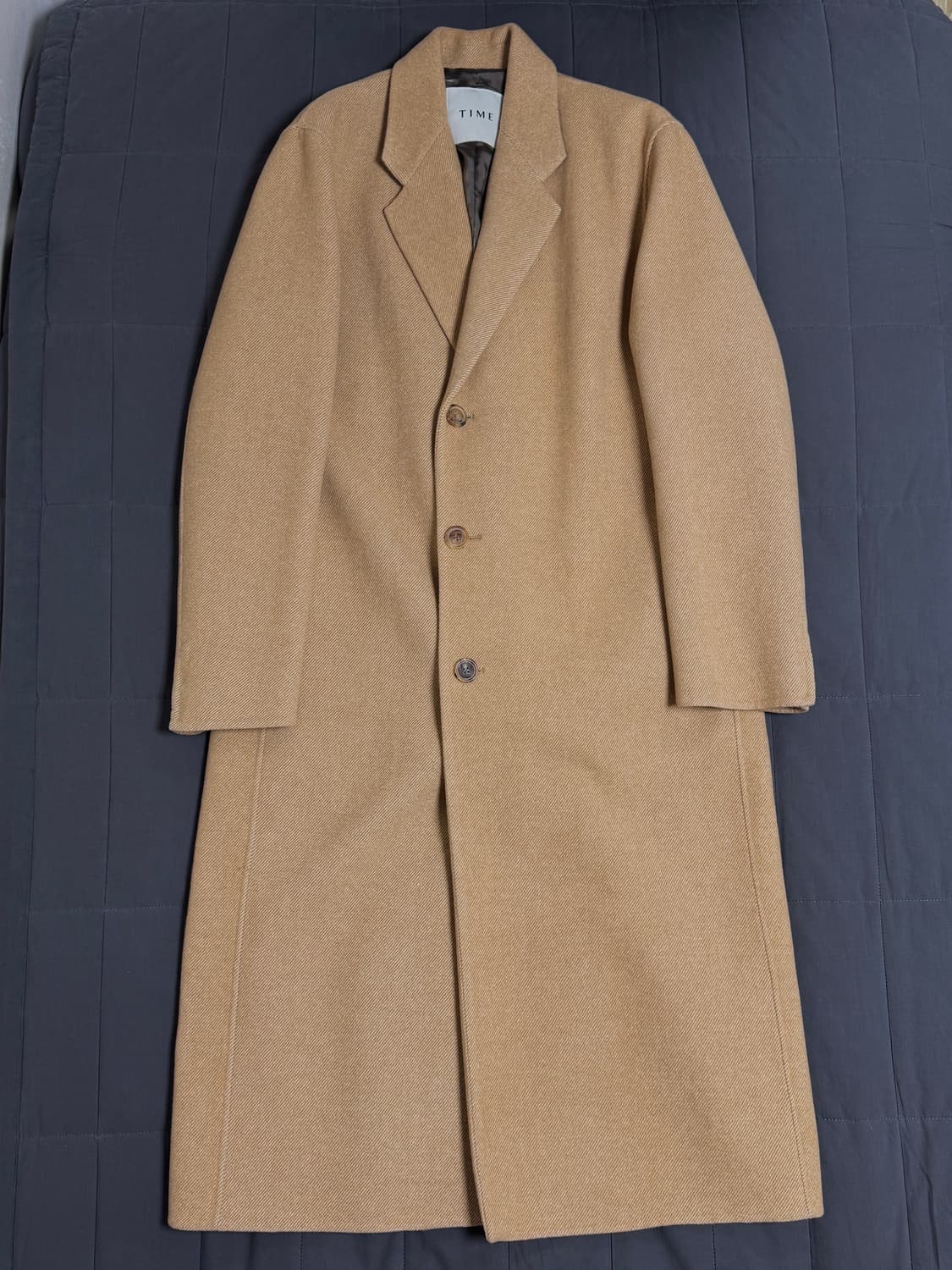 타임 옴므 울 캐시미어 싱글 코트 95 사이즈 카멜 상품이미지1