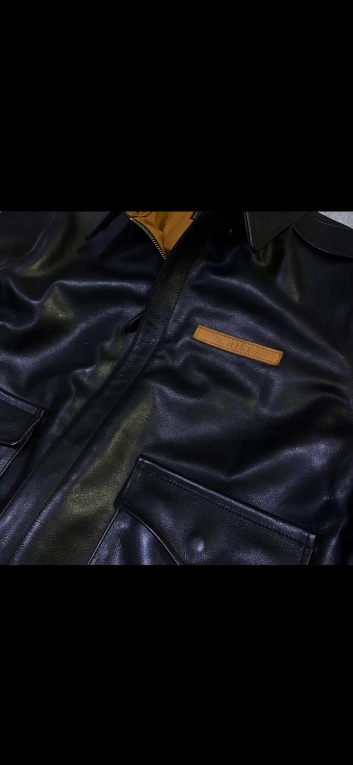 블랙 가죽 블루종 자켓  상품이미지3