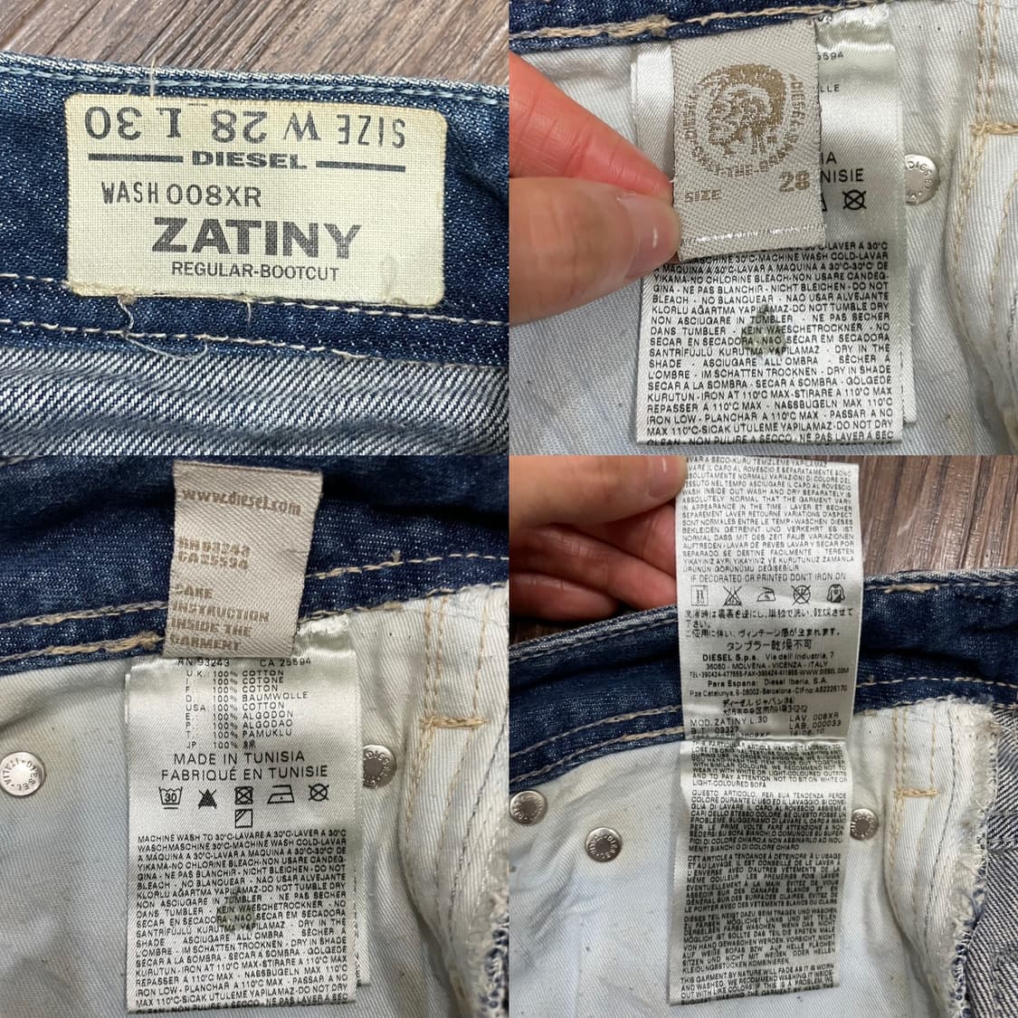 디젤 ZATINY 자타니 부츠컷 플레어진 데님 팬츠 28 상품이미지7