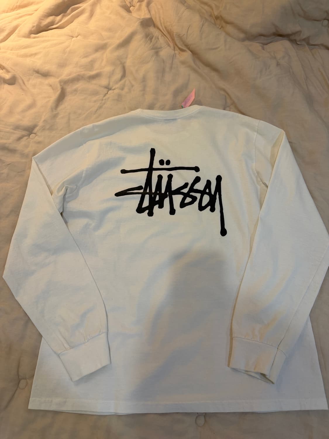 (L)스투시 베이직 롱슬리브 티셔츠 화이트 상품이미지3