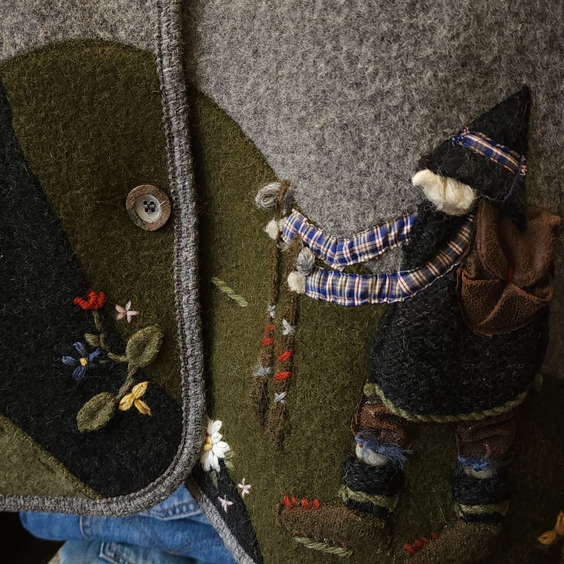 90s 기스바인 프렌치 울 니트 코트 오스트리아 티롤 코트 헤비울 컨트리 상품이미지6