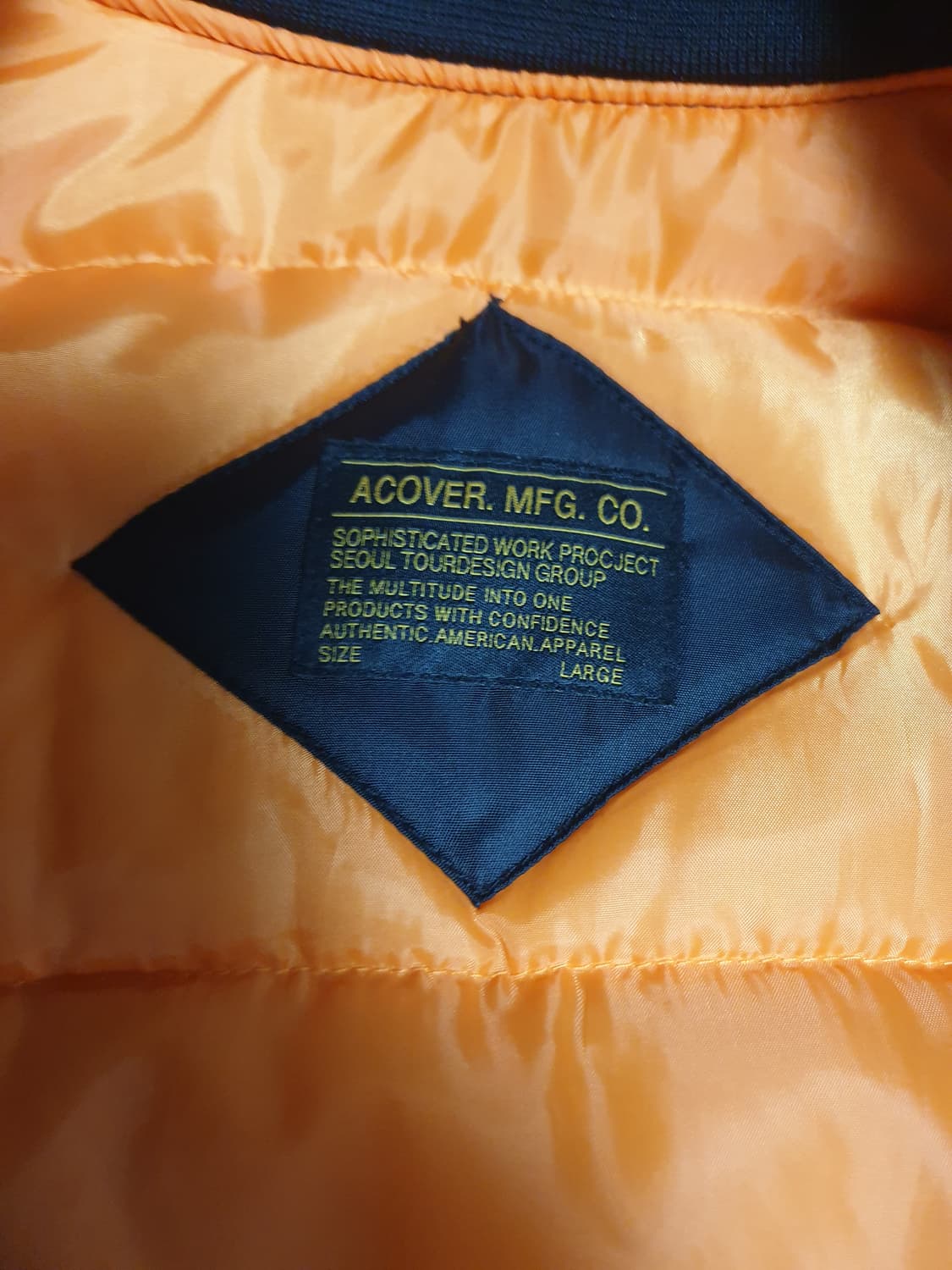 ACOVER MFG MA-1 항공점퍼 블랙 (L) 상품이미지3