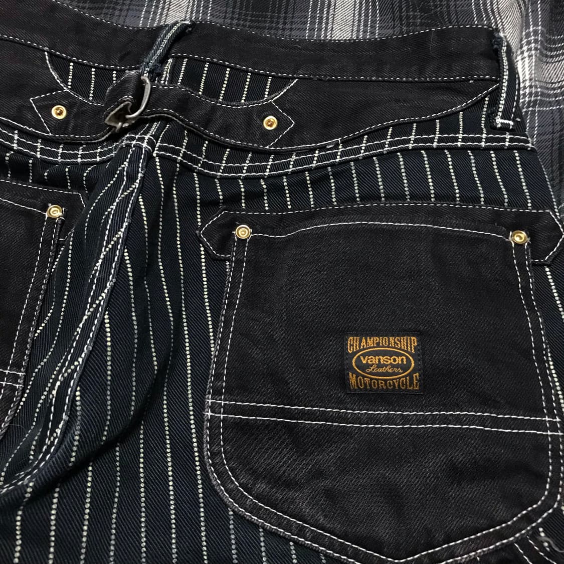 일본판 90s 초레어 vanson leather 와바시 스트라이프 팬츠 상품이미지6