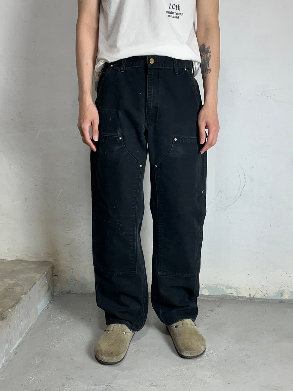 OG USA Made 칼하트 B01 더블니 블랙 칼하트 썩블니 카펜터 상품이미지3